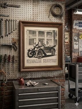 Vintage Chevrolet Automobile Print - Sepia/Beige